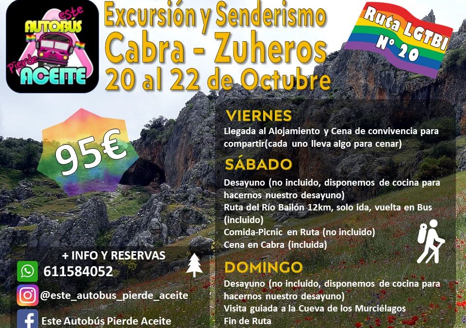 Excursión y senderismo Cabra – Zuheros (20 a 22 de octubre)